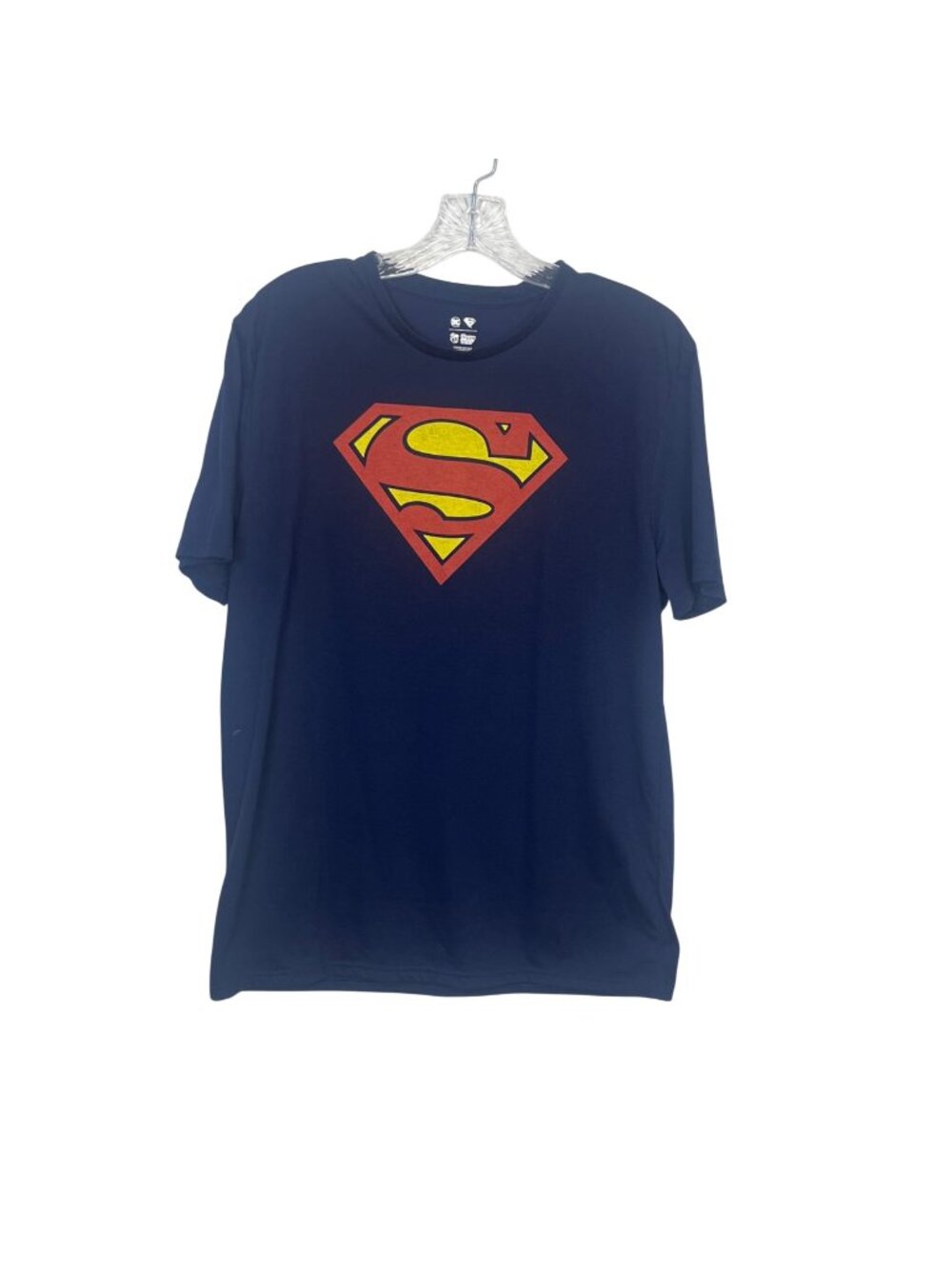 Superman Happy Boxer TShirt DC Comics Large Blue Summer Casual